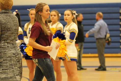 At signing day, Feb. 3, Kristen Landon Shows her gratitude as she signs a letter of intent to play softball at Concordia University "I thought about life with out Softball and Lexi Farron and I hated it." Landon said.