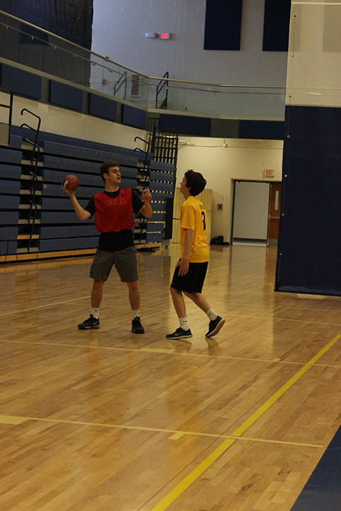 During 4th hour gym class, students played ultimate football April 5. It was very competitive and fun to play, freshman Matthew Peters said.
