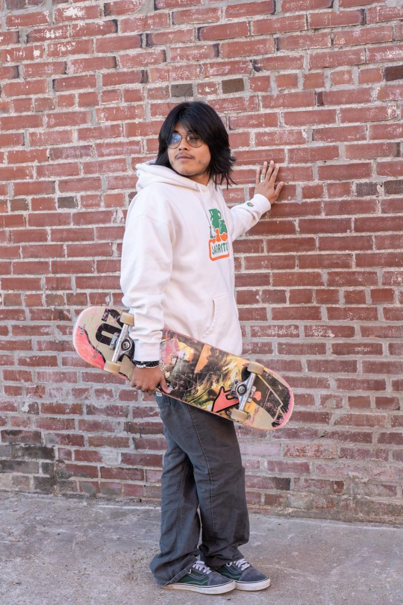 Come On, Vogue: Senior Alex Figgins poses for a picture behind Soulard Art Gallery. He was with his mom and skating around the area. “My mom went there with me and I skated around for a little bit. A car almost hit me, but they missed, so we’re good," Figgins said.
